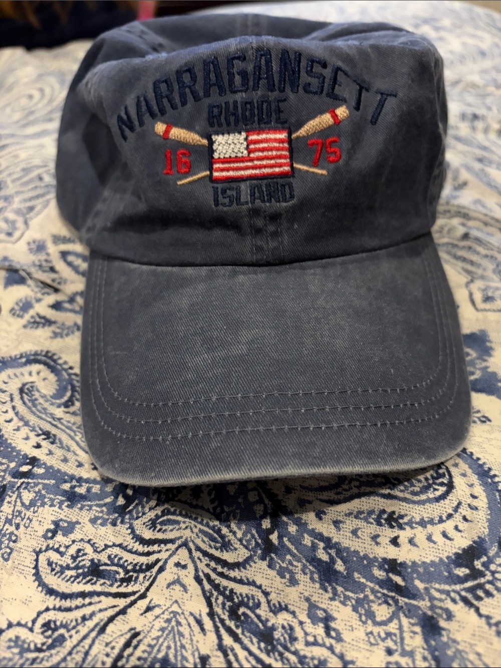 Head Navy & White Classic Baseball Cap - Authentic Headgear. Narragansett RI - Picture 5 of 5